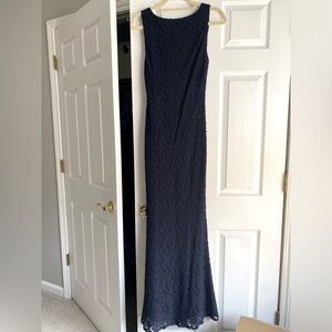 Alice + Olivia navy floor length dress
